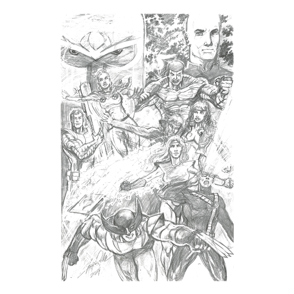 X-Men Pencil Sketch - Limited Edition 11 x 17 Marvel Art — On the